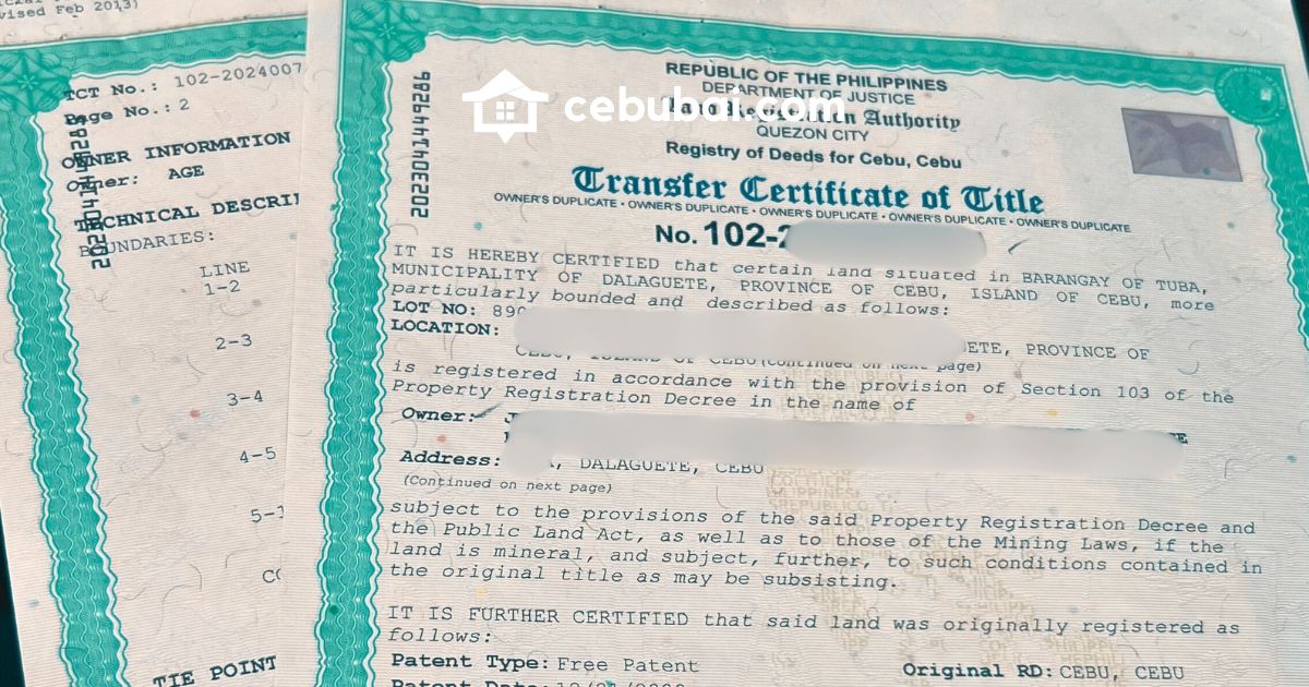 Property due diligence services in Cebu showing a real estate professional reviewing land title documents