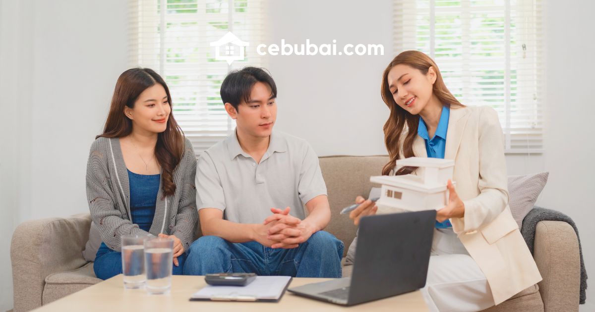 Selling a house in Cebu with a licensed real estate broker explaining standard broker commission fees in the Philippines